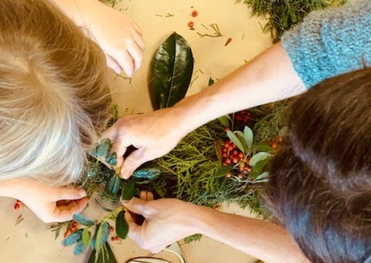 Little Wildflowers Art Studio Big Elf + Little Elf Live Wreath Making Class